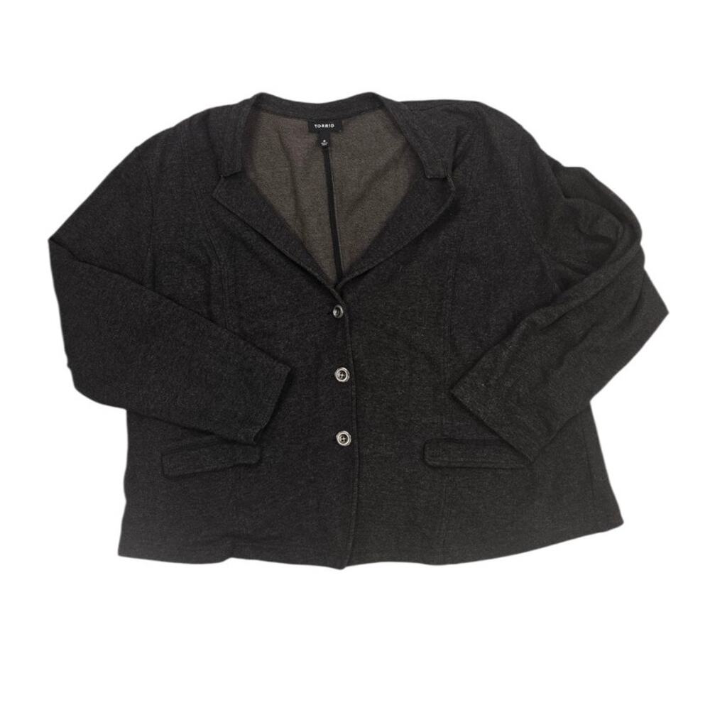 Long Sleeve Torrid Women's Fleece blazer dark brown poly/cotton blend Size 4X